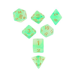 Jeux de table de dés polyédriques 7pcs Dés Polyédriques Transparent Pour Donjons Et Dragons TRPG Meurent Jeu Jouet Vert