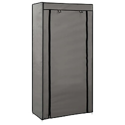 Maison Chic Armoire à Chaussures avec housse,Meuble de Rangement à Chaussures Gris 58x28x106 cm Tissu -MN69338