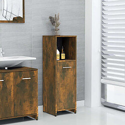 Maison Chic Armoire de bain,Meuble de rangement de salle de bain,Meuble haut Chêne fumé 30x30x95 cm Bois d'ingénierie -GKD314889