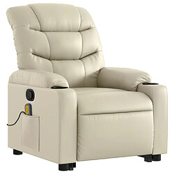 Avis vidaXL Fauteuil inclinable de massage Crème Similicuir