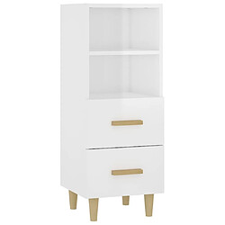 Maison Chic Buffet,Meuble de Rangement,commode pour salon,Cuisine Blanc brillant 34,5x34x90 cm Bois d'ingénierie -MN17699