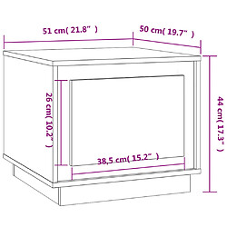 vidaXL Table basse sonoma gris 51x50x44 cm bois d'ingénierie pas cher