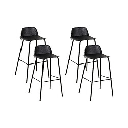 Beliani Tabouret de bar Set de 4 Noir MORA 