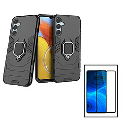 PHONECARE Kit Film Verre Trempé 5D Full Cover + Coque 3X1 Military Defender pour Samsung Galaxy M54 5G - Noir 