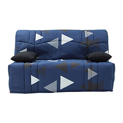 Banquette 2 places BZ DREAM - Tissu 100% Coton bikini bleu - Couchage 140x190 cm - L145 x P100 x H90 cm 