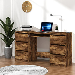 vidaXL Bureau Chêne fumé 140x50x77 cm Bois d'ingénierie