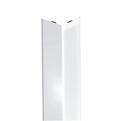 Dinac Cornière adhésive de protection d'angle acier revêtu PVC blanc 50 x 50 x 3000 mm