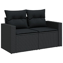 Avis vidaXL Salon de jardin 5 pcs avec coussins noir résine tressée