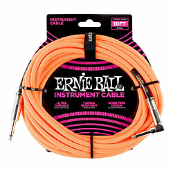 6079 Jack-Jack coudé 3 M Orange fluo Ernie Ball