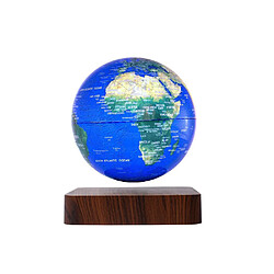 Magneticland Globe TERRE lumineux en lévitation GM sur base bois GEOLITE