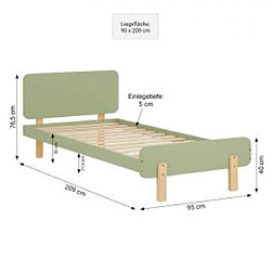 Avis Homestyle4U Lit junior vert 90x200 Sommier