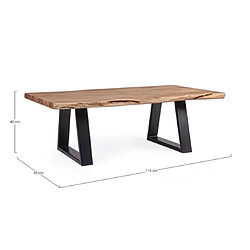 Avis Mes Table basse 115x65x40 cm en acacia naturel et métal noir - RIOULI