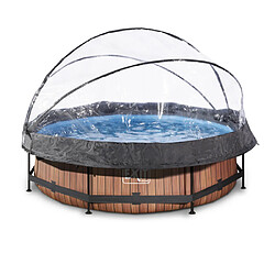 EXIT Piscine diametre 300x76cm (12v) Wood Marron + Boitier