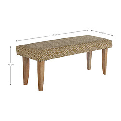 WOMO-DESIGN Banc design WOMO blanc/doré, 120x48x40 cm, revêtement en tissu avec pieds en métal pas cher