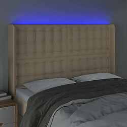 Acheter Maison Chic Tête de lit scandinave à LED,meuble de chambre Crème 147x16x118/128 cm Tissu -MN34122