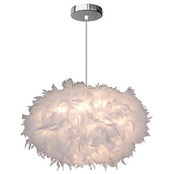 Stoex Lampe À Suspension Romantique Nordique Ø45CM Suspension Luminaire en Plumes Blanches Pures Lustre D'Intérieur Moderne E27