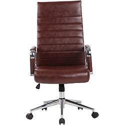 Decoshop26 Fauteuil de bureau en synthétique bordeaux avec assise rembourrée pivotant 10_0000887