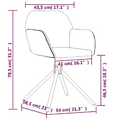 vidaXL Chaises pivotantes à manger lot de 2 Vert foncé Velours pas cher