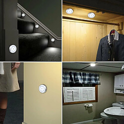 Avis Universal Détecteur de mouvement à bande lumineuse nocturne, détecteur de mouvement à 6 LED, capteur d'éclairage LED automatique, lumière blanche, applique murale alimentée par batterie, applique murale pour couloir, chambre à coucher (6 pièces), (argent)