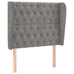 Maison Chic Tête de lit scandinave avec oreilles,meuble de chambre Gris clair 103x23x118/128 cm Velours -MN67983