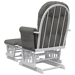 Acheter vidaXL Chaise berçante avec repose-pied Gris foncé Tissu