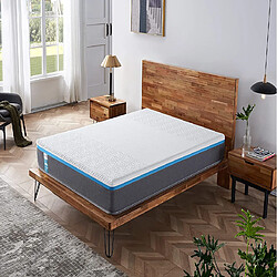 Sensoreve Matelas Ypsilon Equilibré, latex et mémoire de forme - 140x190cm - Épaisseur 28cm-Soutien Tonique Parfait & Enveloppant 