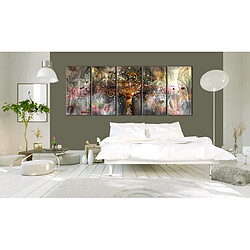 Decoshop26 Tableau toile de décoration murale impression premium en 5 parties sur châssis en bois motif Terre de Bonheur I200x80cm 11_0014285