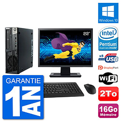 PC Lenovo M92p SFF Ecran 22" Intel G630 RAM 16Go Disque 2To Windows 10 Wifi · Occasion 