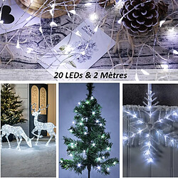 Avis BESTA Mini Guirlandes Lumineuses à Piles (Fourni), IP65 Étanche, Blanc Froid, Fil Argenté 2M 20 LED, Mini Guirlandes LED, Décoration Interieur Table Noël Mariage Soirée Sapin Noël 8pcs