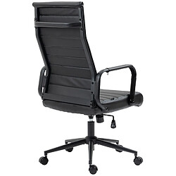 Avis Decoshop26 Fauteuil de bureau avec accoudoirs siège pivotant mécanisme à bascule en PVC noir 10_0002514