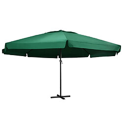 vidaXL Parasol de jardin avec mât en aluminium 600 cm vert 