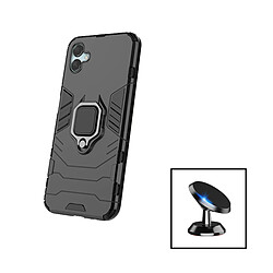 PHONECARE Kit Support Magnétique de Voiture + Coque 3X1 Military Defender pour Samsung Galaxy M04 - Noir 