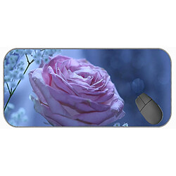 Universal (750x300x3) Grand tampon de souris de jeu avec couture de bord, nature, rose, tapis de souris de fleur