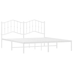 Acheter Maison Chic Lit adulte - Cadre de lit métal avec tête de lit,Structure du lit Contemporain pour chambre blanc 183x213 cm -MN11961