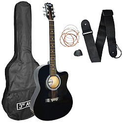 Pack guitare acoustique 3rd Avenue Cutaway - Noir