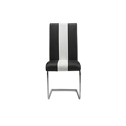 Avis Vente-Unique Lot de 4 Chaises en simili TRINITY de Pascal MORABITO - Simili - Noir & blanc