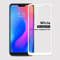 Protecteur écran en verre trempé 9H 2.5D couverture complète blanc pour votre Xiaomi Redmi 6 Pro