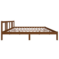 Maison Chic Lit adulte - Lit simple Cadre de lit,Structure du lit Contemporain Marron miel Bois massif 200x200 cm -MN40319 pas cher