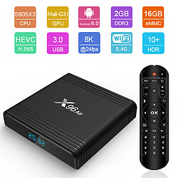 Avis X96 Air Smart TV Box Android 9.0 8K décodage vidéo Amlogic S905X3 2 Go / 16 Go UHD 4K lecteur multimédia 2.4G WiFi 100M LAN