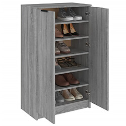 Avis vidaXL Meuble à chaussures Sonoma gris 59x35x100 cm Bois d'ingénierie