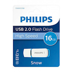 Clé USB Philips Snow 2.0 16 Go Blanc et Bleu