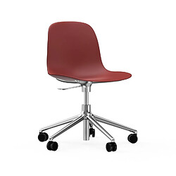 Normann Copenhagen Chaise pivotante à roulettes Form - rouge - aluminium 