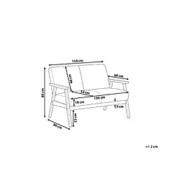 Beliani Canapé 2 places en tissu marron ASNES