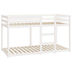 Vidaxl Lit superposé Blanc 90x190 cm Bois de pin massif 