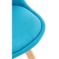 Decoshop26 Lot de 4 chaises de salle à manger cuisine bureau style scandinave en tissu bleu turquoise pieds en bois CDS10086 pas cher