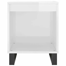 Acheter Maison Chic Table de chevet,Table de Nuit,Meuble de Rangement Blanc brillant 40x35x50 cm Bois d’ingénierie