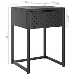 vidaXL Table de chevet Blanc 38x35x54 cm Acier pas cher