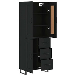 Avis vidaXL Buffet haut Noir 69,5x34x180 cm Bois d'ingénierie