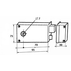 Bricard Serrure en Applique à Fouillot Ouverture Réversible Droite Gauche Tirant Poussant Axe 70