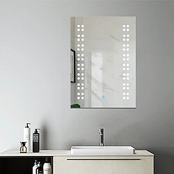 Miroir de salle de bain avec lumières Led 39x45cm (LxH) Nouvelle Génération Miroir Lumineux de Salle de Bains Avec Éclairage LED Interrupteur Tactile, Lumière Blanche 6000K 39x45cm (LxH)